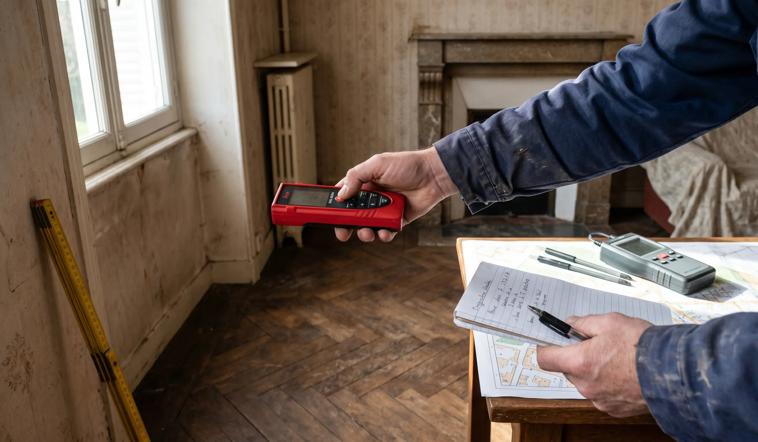 Expertise immobilière en cours à Villeneuve-d'Ascq avec l'expert bâtiment sur site